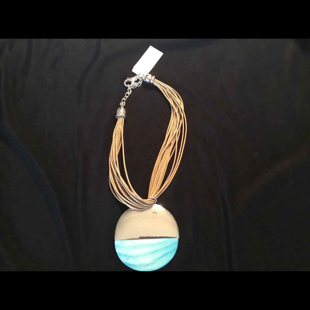 St. Thomas rope necklace silver and blue bangle